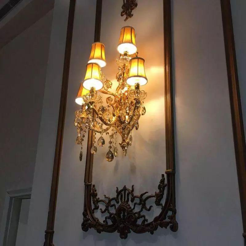 Vintage Gold Crystal Wall Light - Image 2