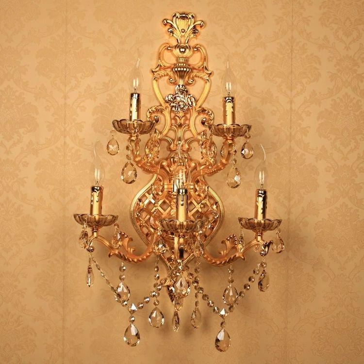 Vintage Gold Crystal Wall Light