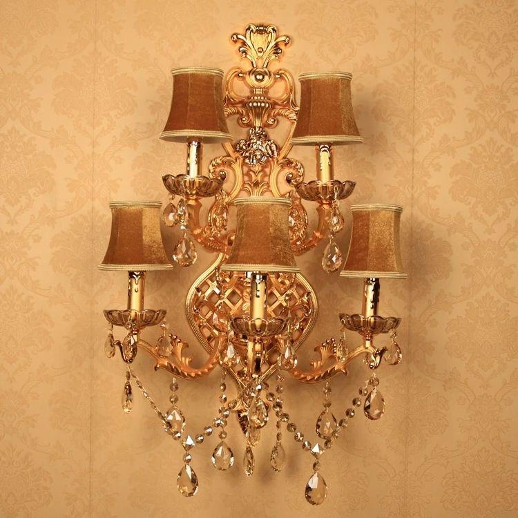 Vintage Gold Crystal Wall Light - Image 3