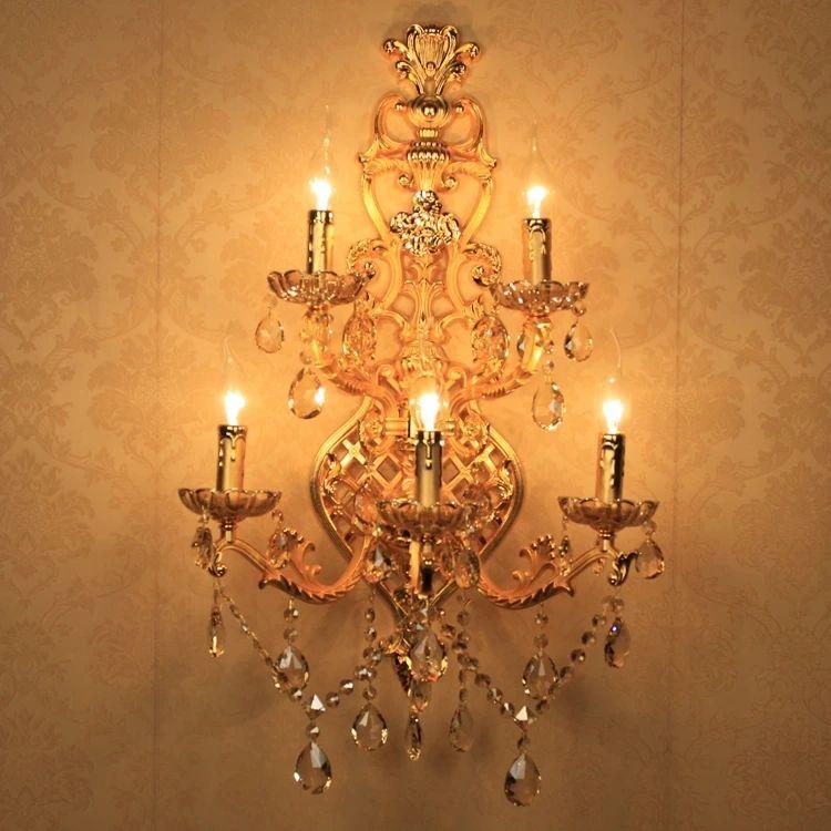 Vintage Gold Crystal Wall Light - Image 6