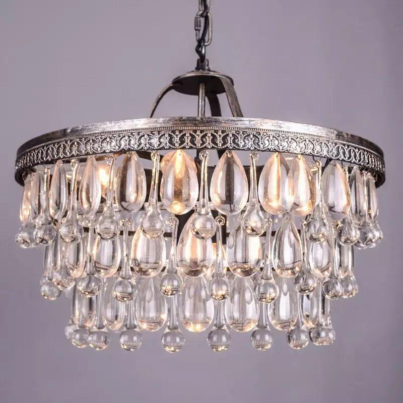 Indoor Retro Glass Drops LED Chandelier - Image 8
