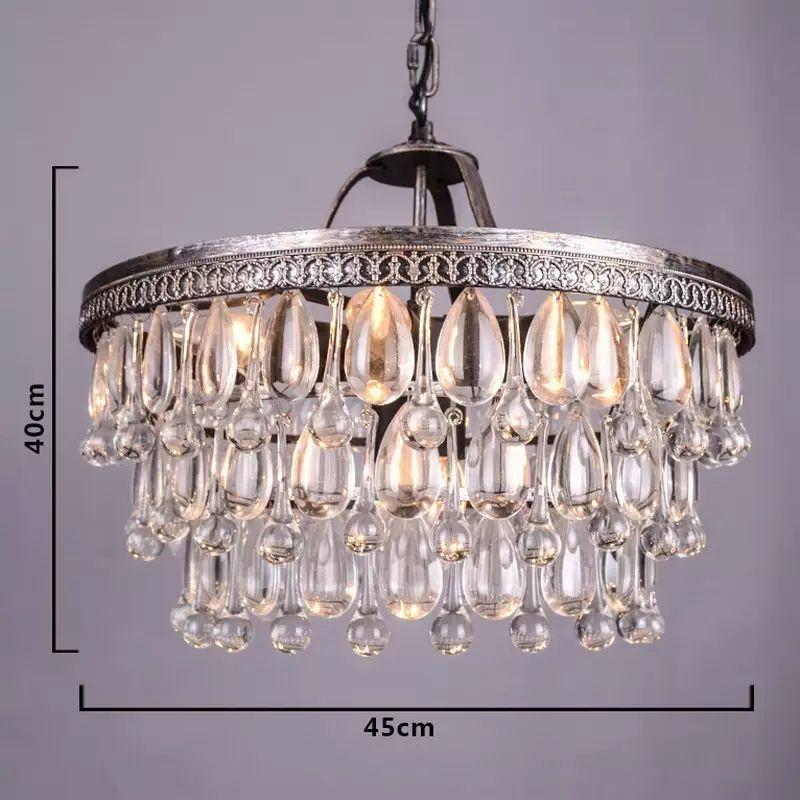 Indoor Retro Glass Drops LED Chandelier - Image 6
