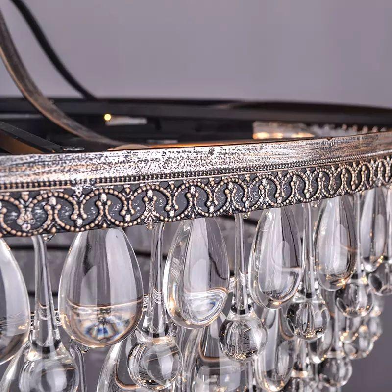 Indoor Retro Glass Drops LED Chandelier - Image 4