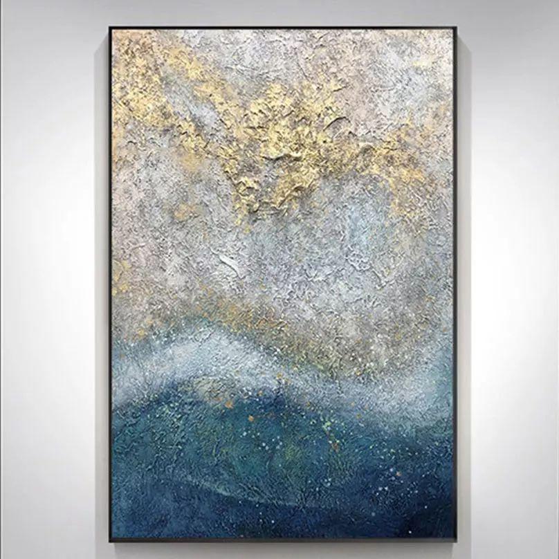 Handmade Blue Gold oil paint