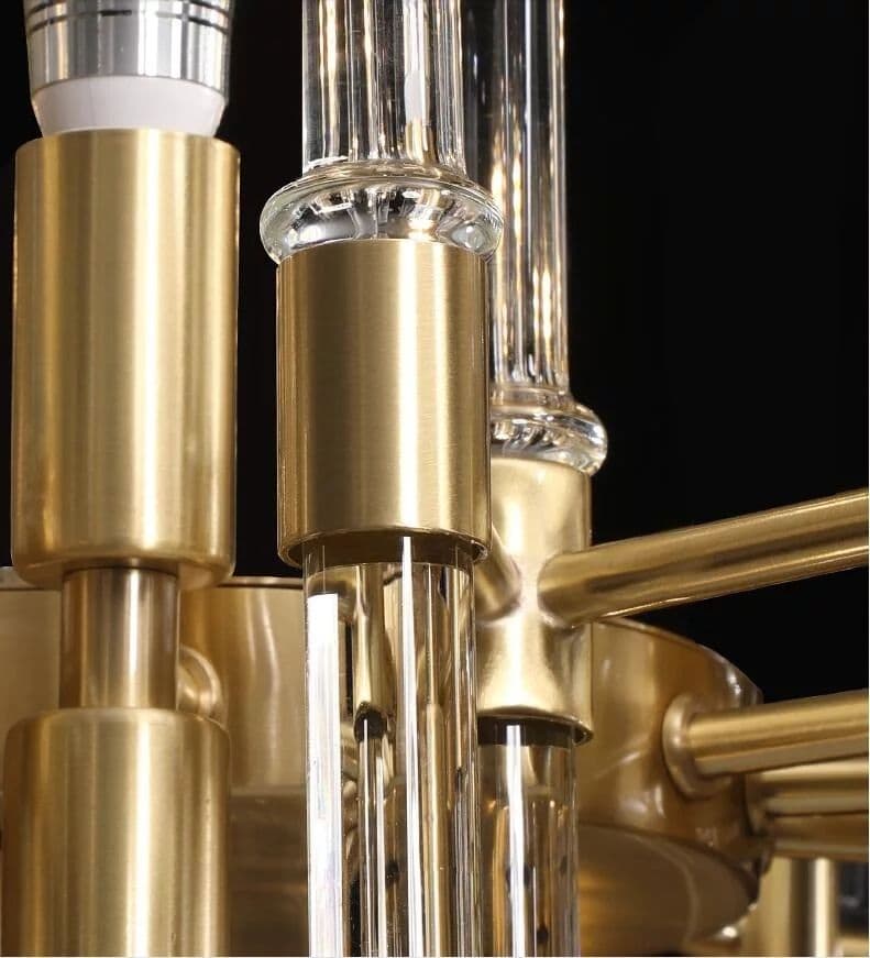 Rectangular Crystal Copper Chandelier LED Light - Image 6