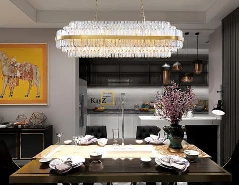 Gold Crystal Chandelier chain light - Image 3