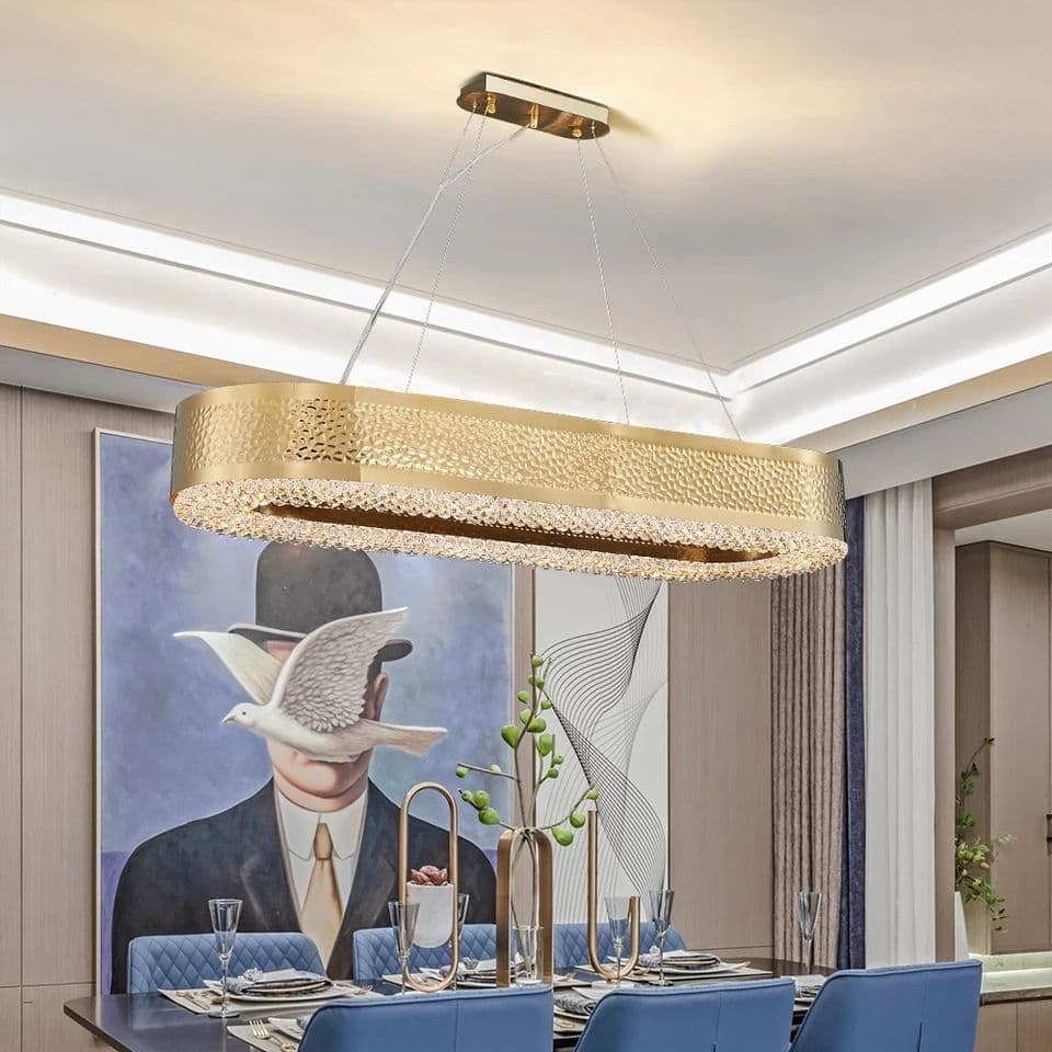 Oval Modern Gold Chandelier Light - Image 2