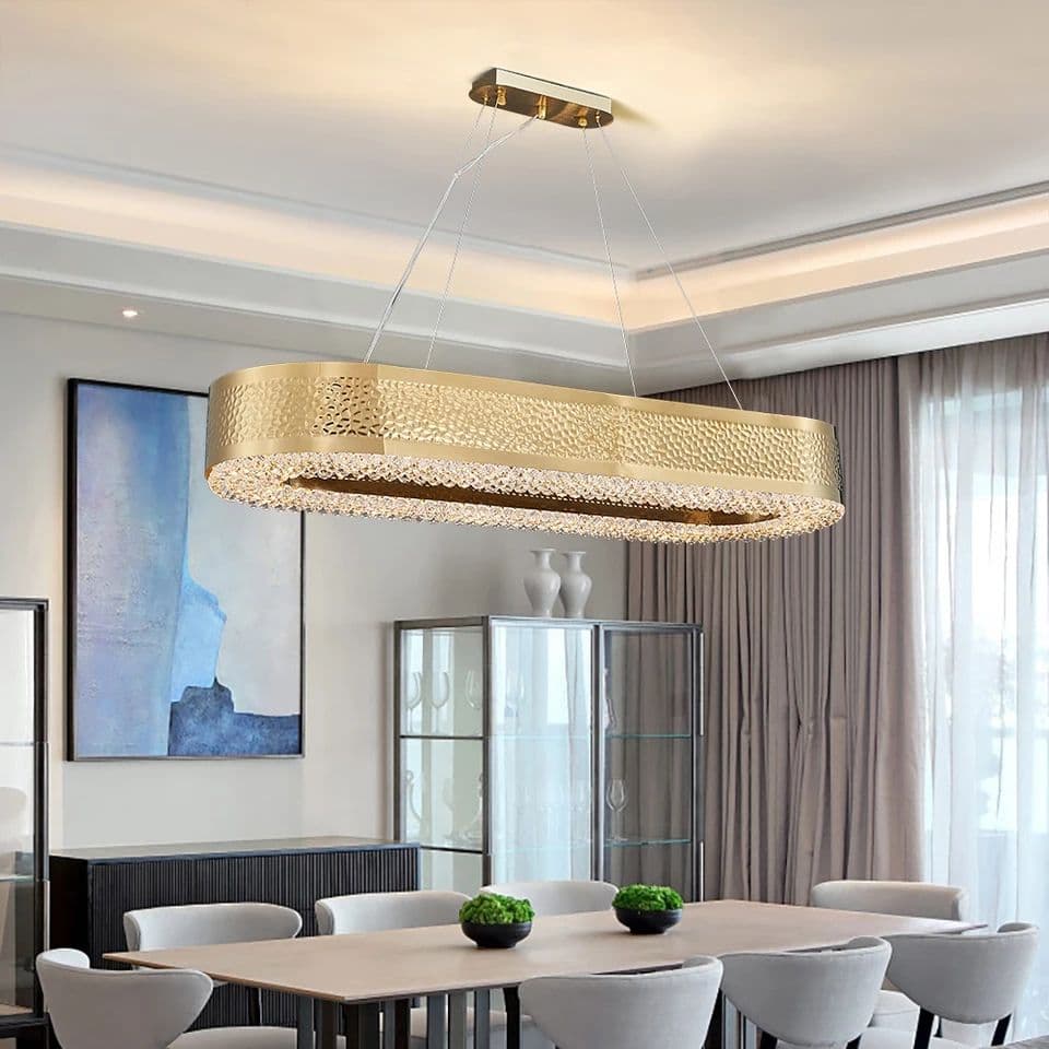 Oval Modern Gold Chandelier Light - Image 6