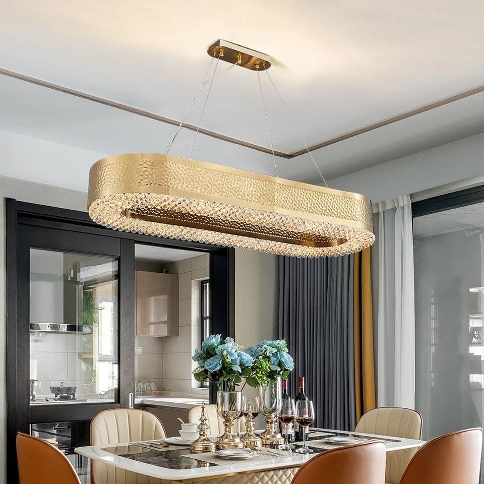 Oval Modern Gold Chandelier Light - Image 8