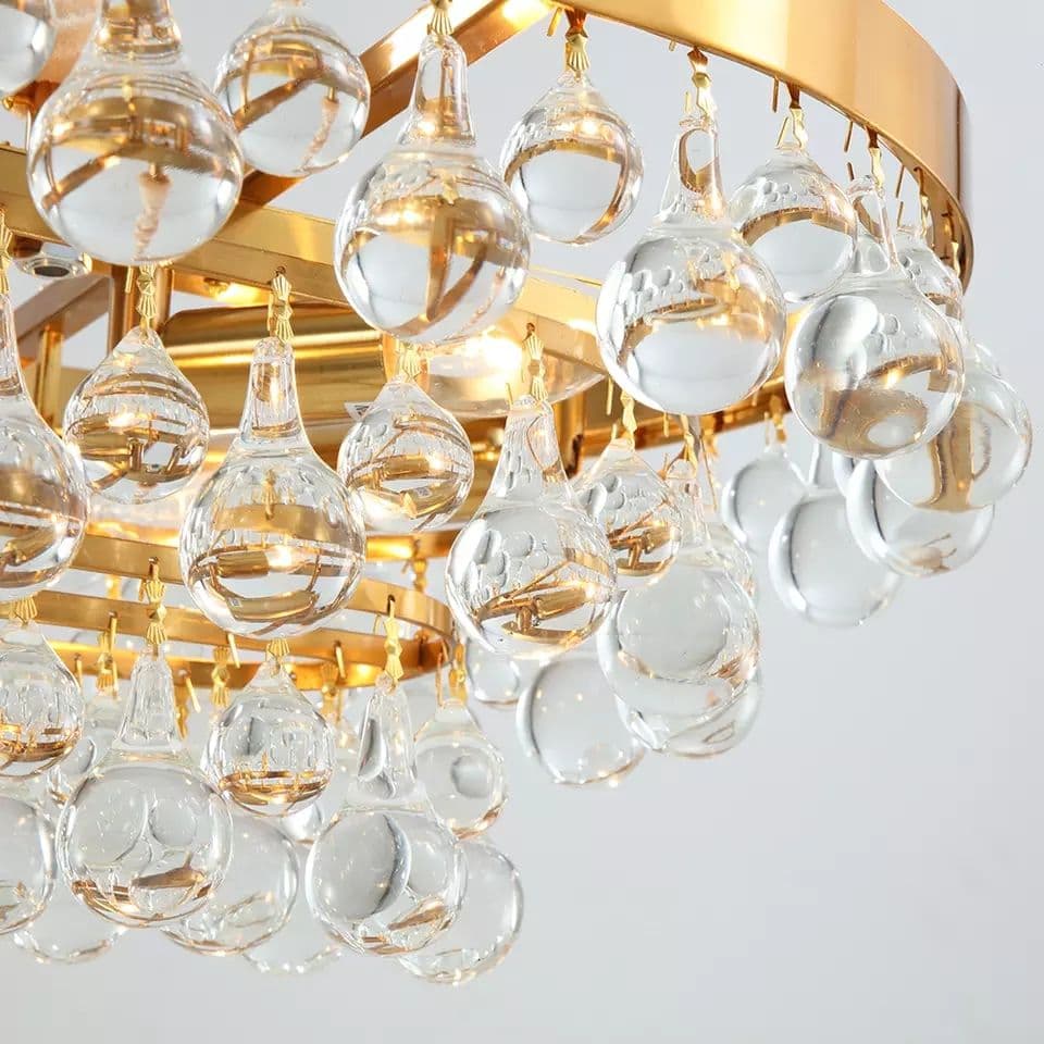 Modern Rectangular Gold Crystal Chandelier Light - Image 3