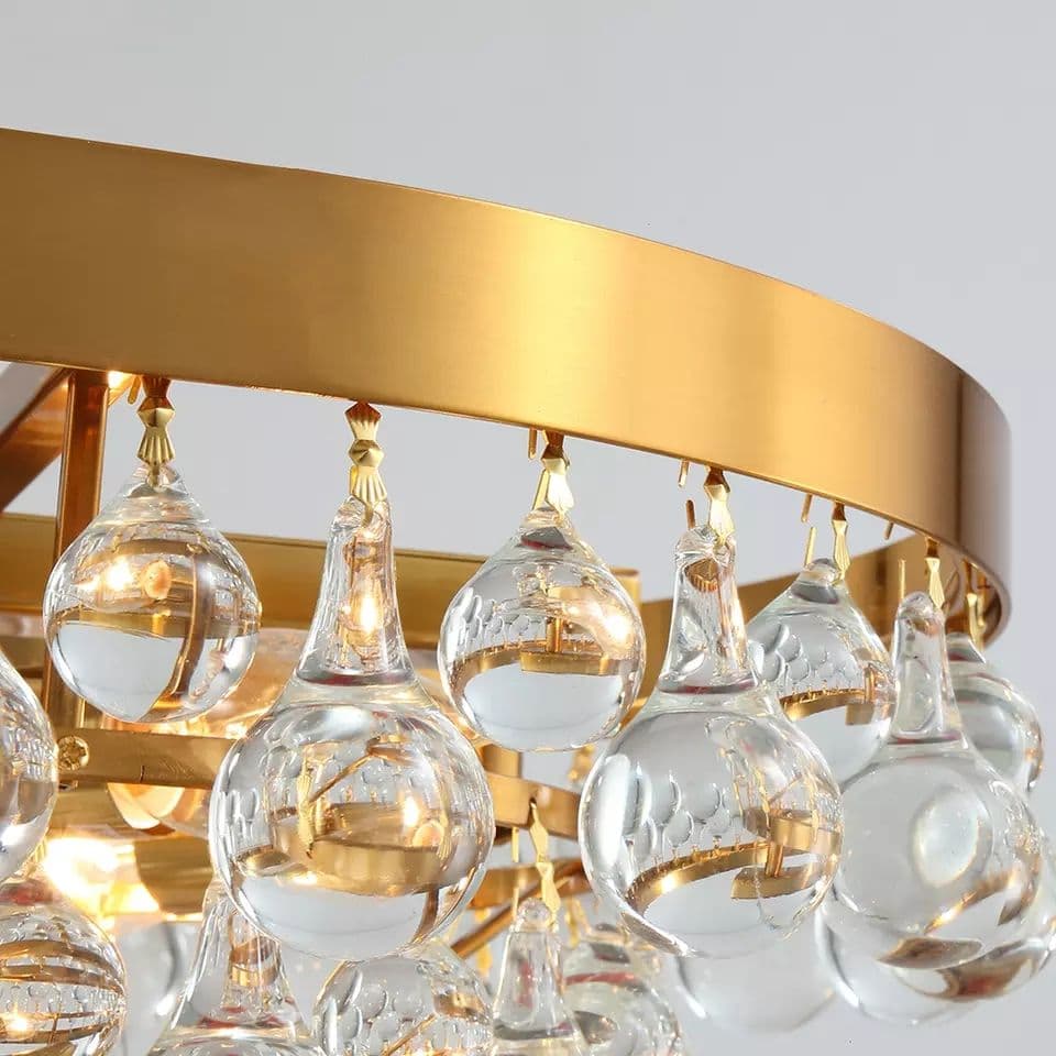 Modern Rectangular Gold Crystal Chandelier Light - Image 2