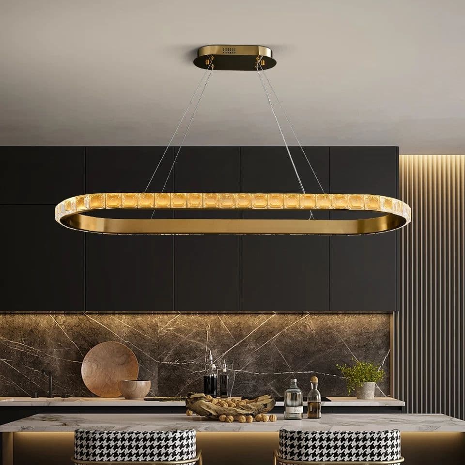 Oval design Gold crystal Pendant Lamp - Image 4