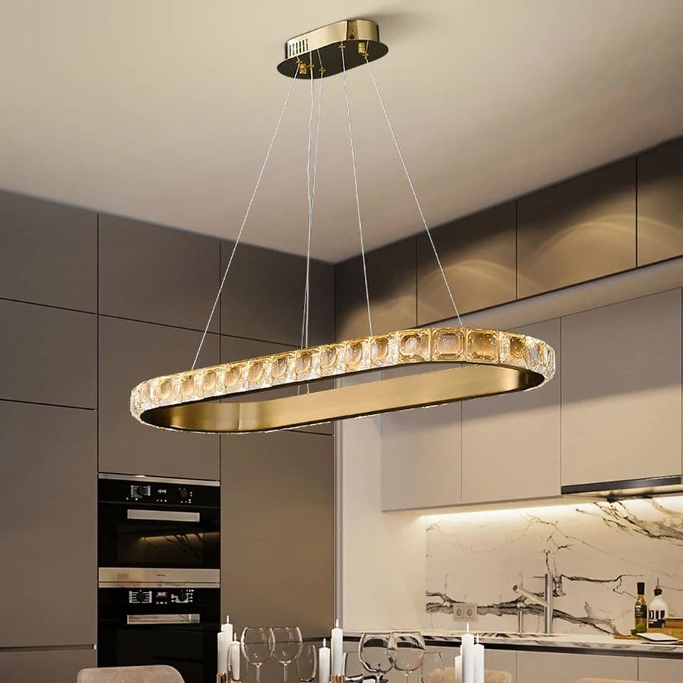 Oval design Gold crystal Pendant Lamp - Image 2