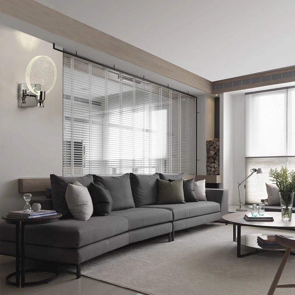 Round Simple Bedroom Crystal Wall Lamp - Image 3