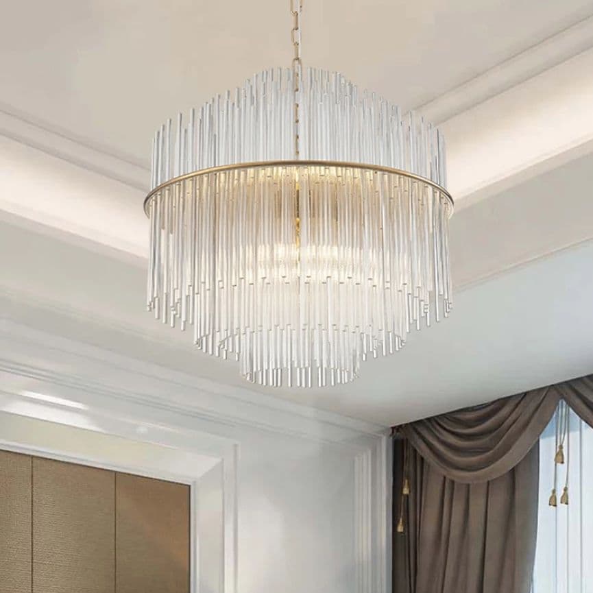 Nordic Iron Glass LED Chandelier Lamp - Image 5