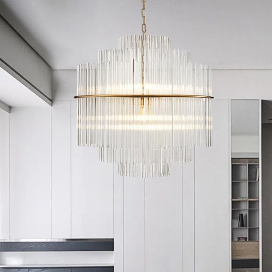 Nordic Iron Glass LED Chandelier Lamp - Image 4