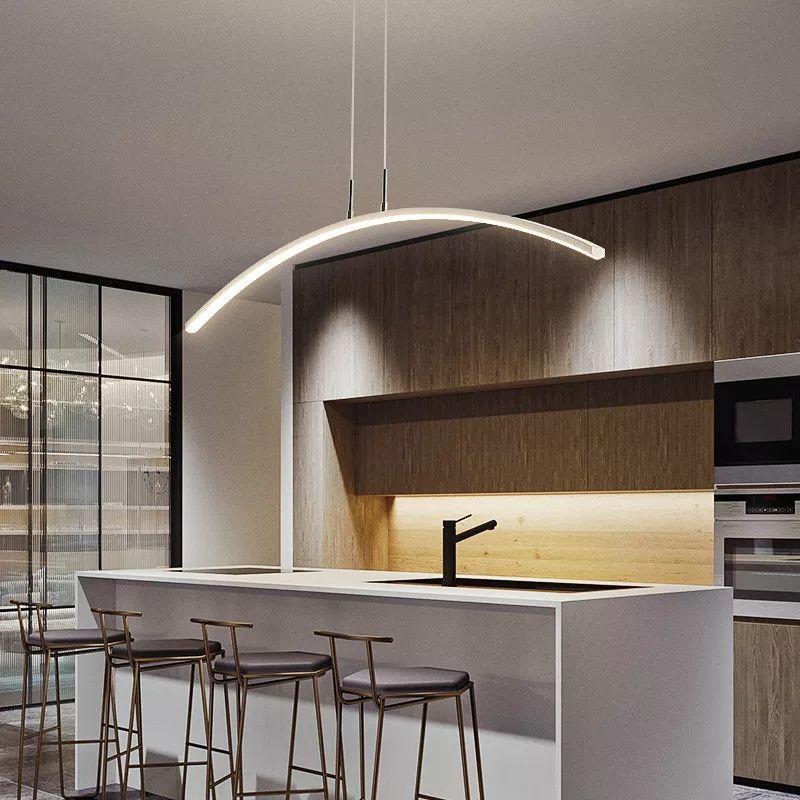 Long Curved Modern LED Pendant Light - Image 5