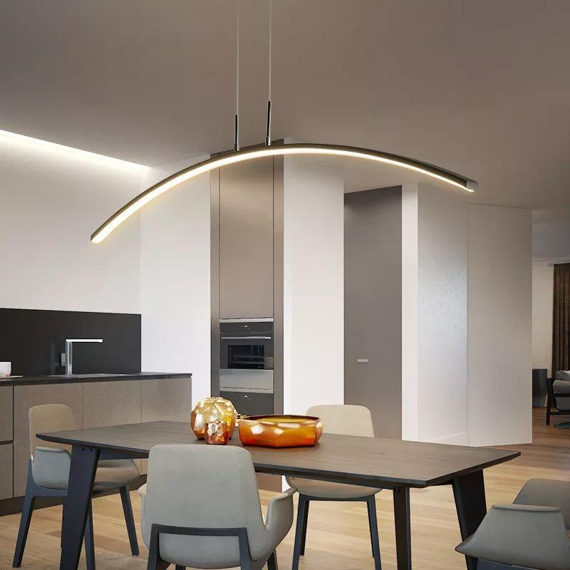Long Curved Modern LED Pendant Light - Image 3