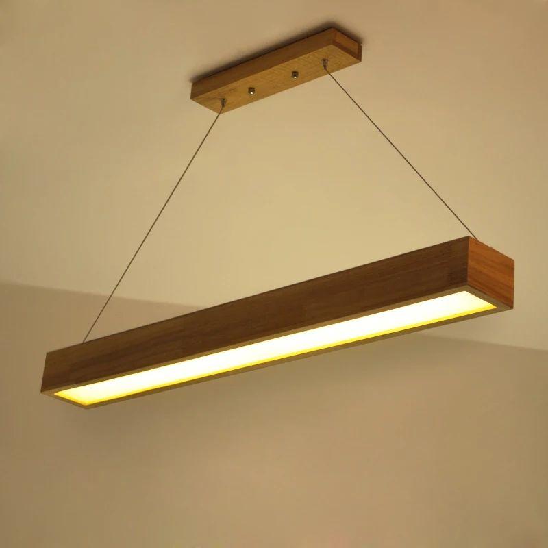 Wooden Acrylic Cuboid LED Pendant Lamp - Image 4