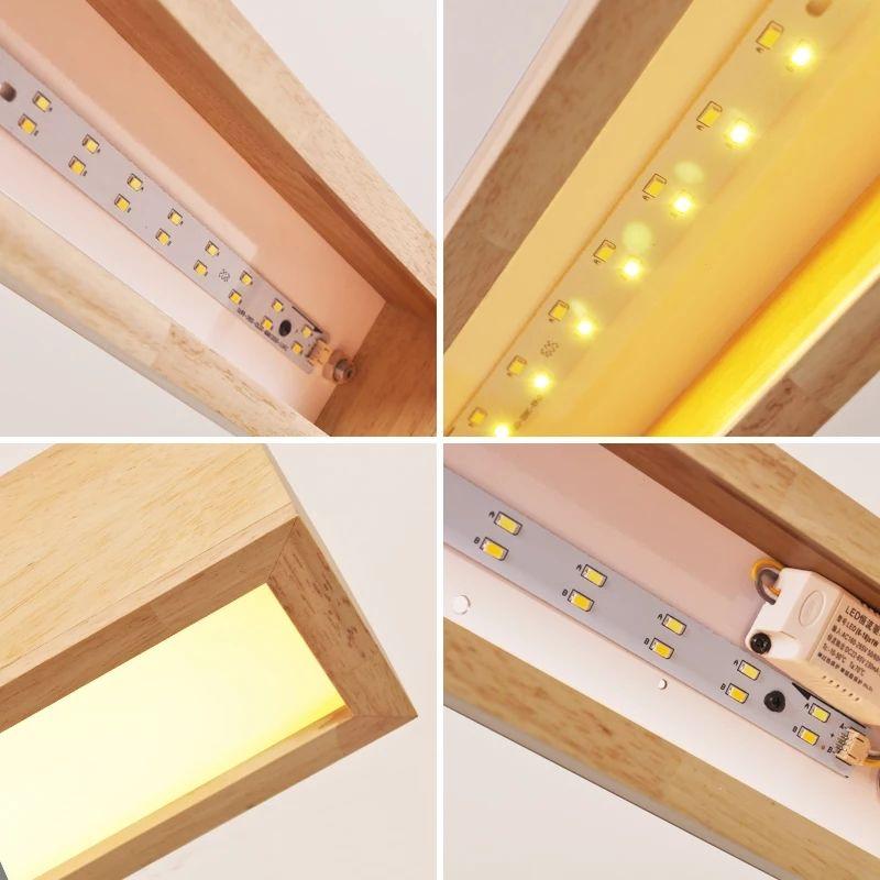 Wooden Acrylic Cuboid LED Pendant Lamp - Image 3