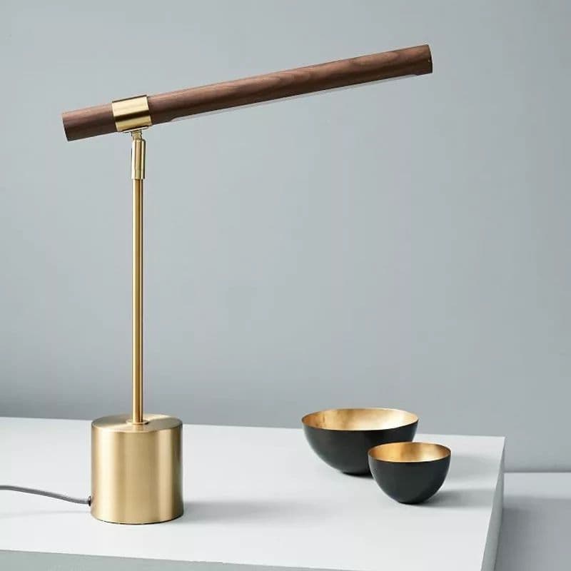 Nordic Minimalist Wood Grain Copper Led Table Lights