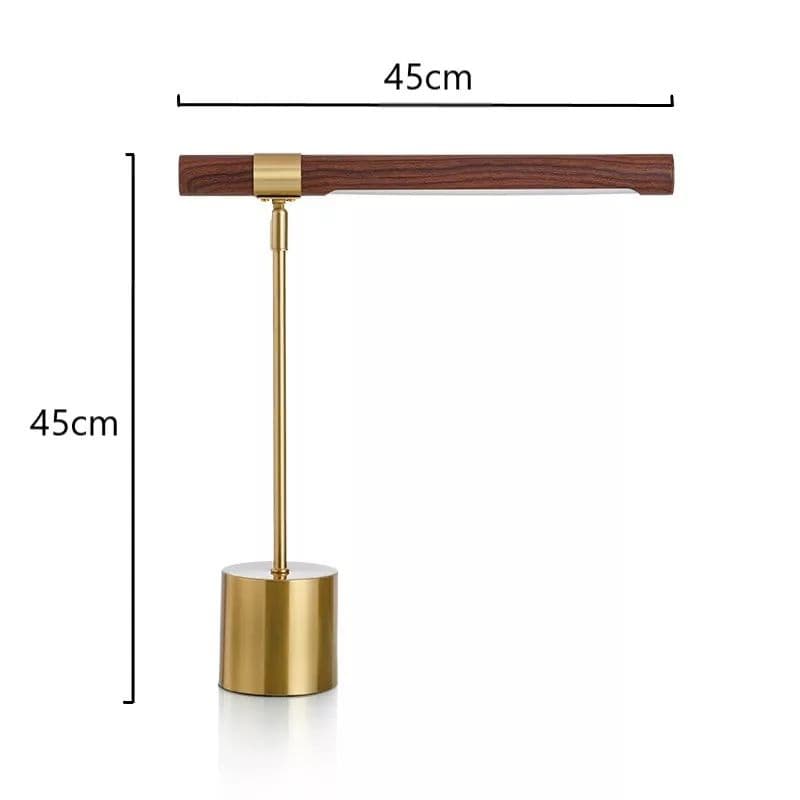 Nordic Minimalist Wood Grain Copper Led Table Lights - Image 5
