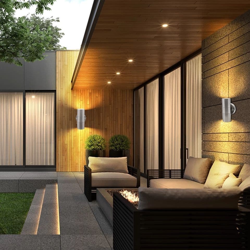 Stainless Steel Garden Up Down Wall Light - Image 3