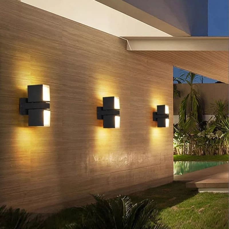 Round Double Rotatable Head Outdoor LED Wall Lamp - Image 5