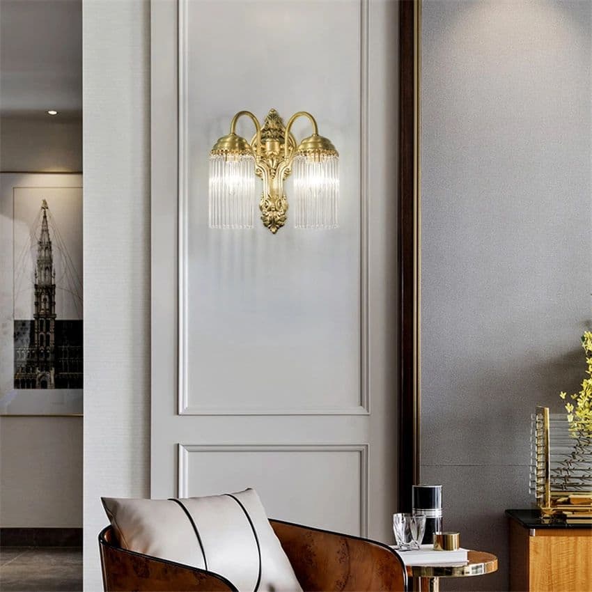 Golden Copper Crystal Wall Lamp - Image 3