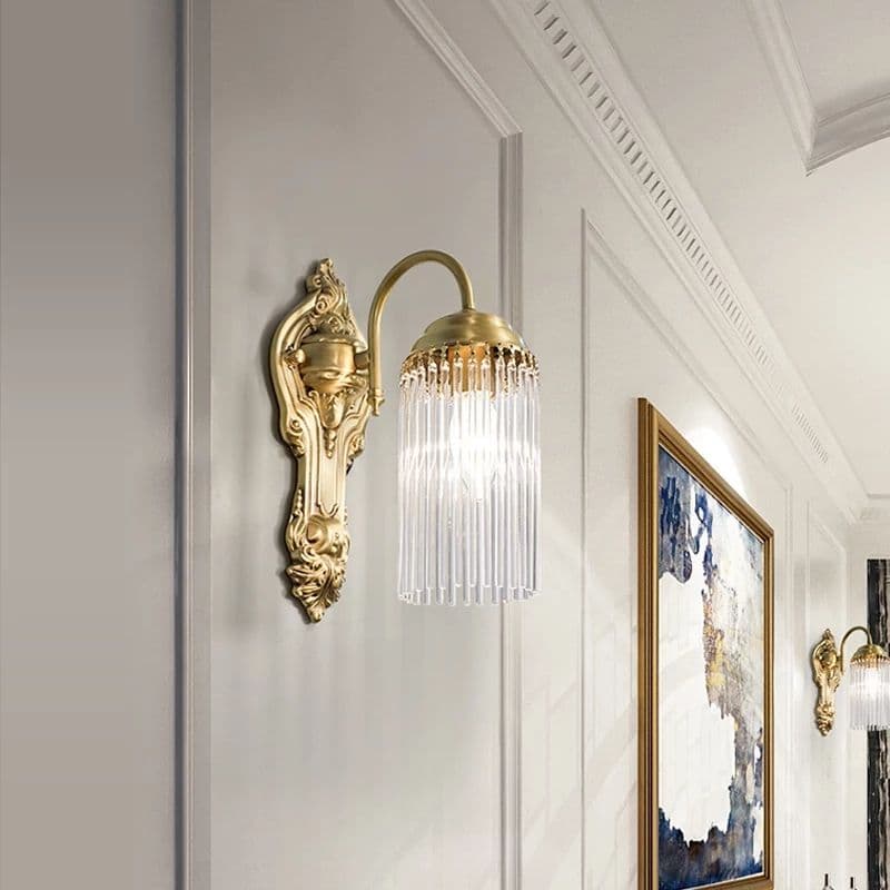 Golden Copper Crystal Wall Lamp