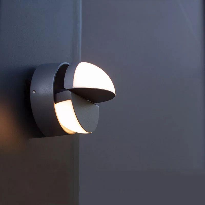 Round Double Rotatable Head Outdoor LED Wall Lamp - Image 7
