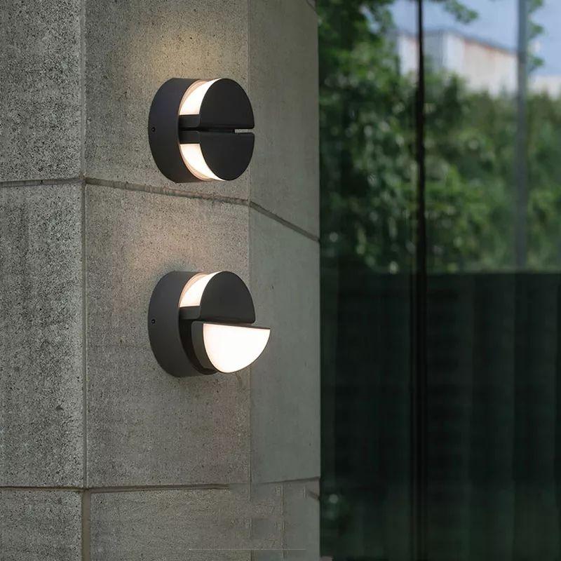Round Double Rotatable Head Outdoor LED Wall Lamp - Image 6
