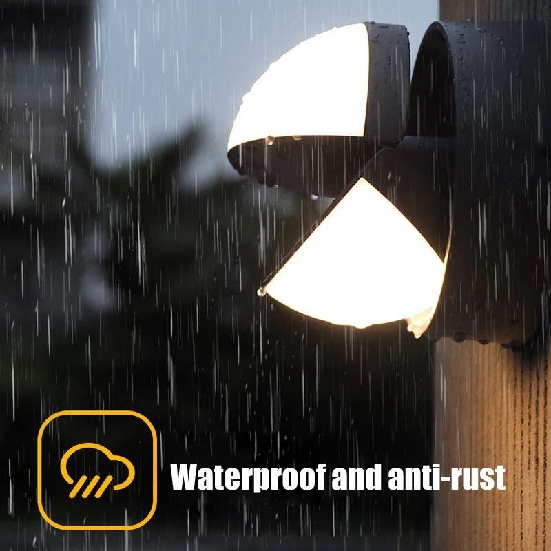 Round Double Rotatable Head Outdoor LED Wall Lamp