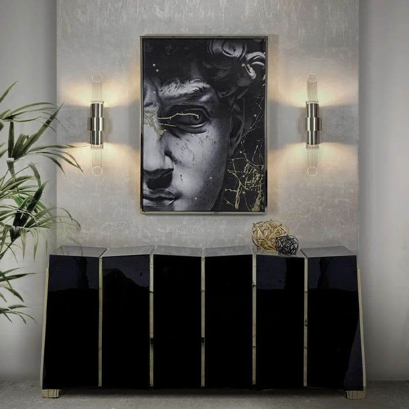 Modern Glass Gold Metal LED Wall Lamp - Image 2
