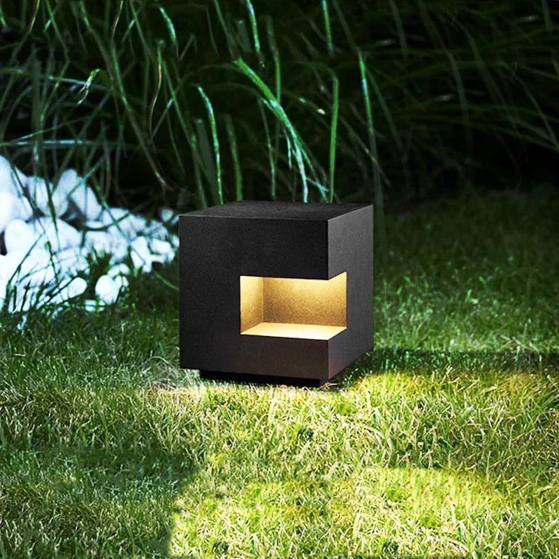 Simple Cube Shaped Waterproof Outdoor Lamp