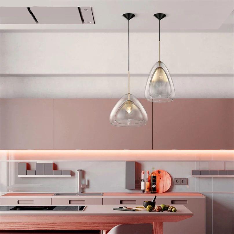 Creative Modern Glass LED Pendant Drop Lamp