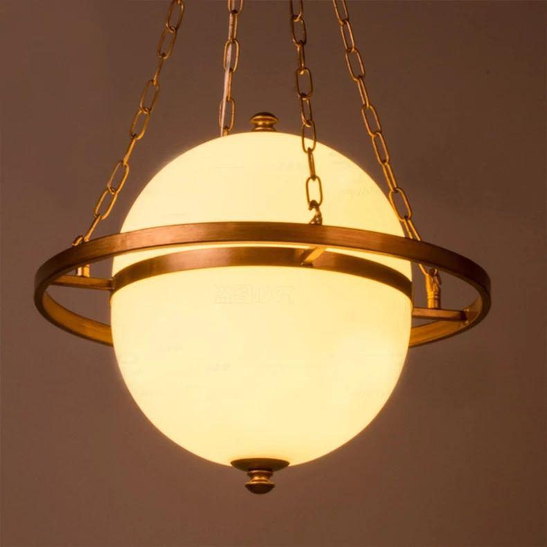 Retro Oval Glass Ball Pendant Drop Light