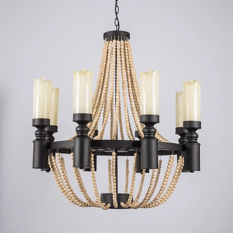 Modern Wooden Beads Pendant Light - Image 4