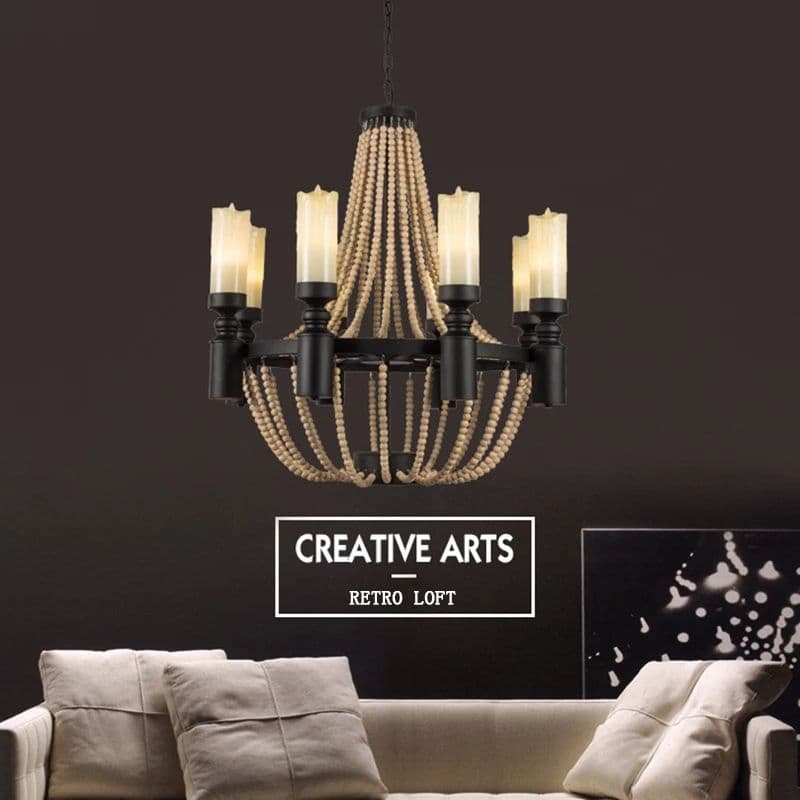 Modern Wooden Beads Pendant Light - Image 5